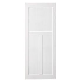 CRAZY ELF 30" x 80" "T" Style Real Primed Door Slab, DIY Panel Door, Modern Interior Barn Door, Water-proof, Anti-deformation