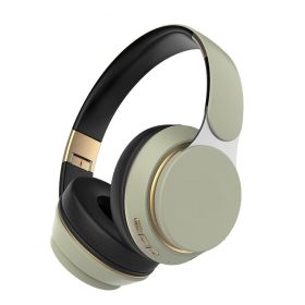 New cross-border popular wireless headset Bluetooth subwoofer stereo plug-in card sports computer headset (Colour: Light green)