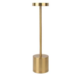 LED Waterproof Rechargeable Desk Lamp Touch Dimming Metal Table Lamps For Bar Living Room Reading Camping Light (Color: GOLD)