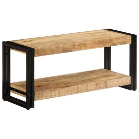 TV Stand 35.4"x11.8"x15.7" Solid Wood Mango (Color: Brown)