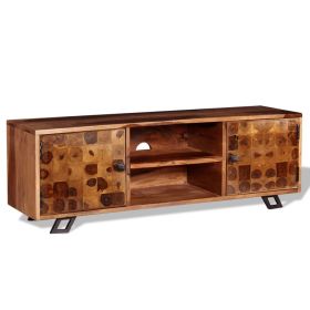 TV Stand Solid Wood Sheesham 47.2"x11.8"x15.7" (Color: Brown)