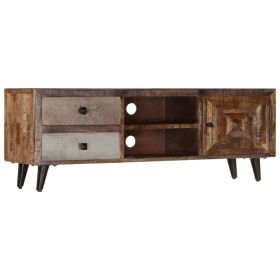TV Stand 46.5"x11.8"x15.7" Solid Wood Mango (Color: Brown)