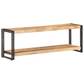 TV Stand 47.2"x11.8"x15.7" Rough Mango Wood (Color: Black)