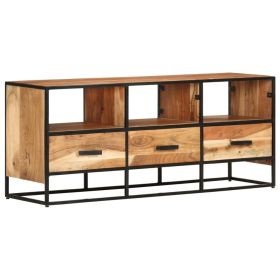 TV Stand 43.3"x11.8"x17.7" Solid Wood Acacia (Color: Brown)