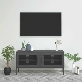 TV Stand Anthracite 41.3"x13.8"x19.7" Steel (Color: Anthracite)