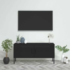 TV Stand Black 41.3"x13.8"x19.7" Steel (Color: Black)