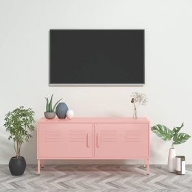 TV Stand Pink 41.3"x13.8"x19.7" Steel (Color: Pink)