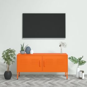 TV Stand Orange 41.3"x13.8"x19.7" Steel (Color: Orange)