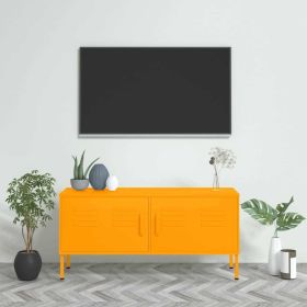 TV Stand Mustard Yellow 41.3"x13.8"x19.7" Steel (Color: Yellow)