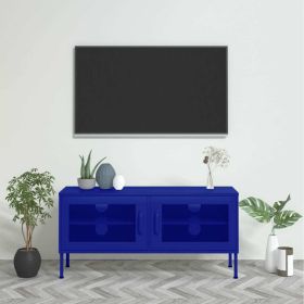 TV Stand Navy Blue 41.3"x13.8"x19.7" Steel (Color: Blue)